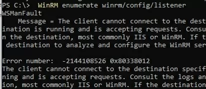WinRM quickconfig, enumerate winrm/config/listener 