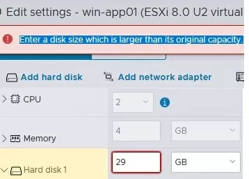 can't reduce vmware vm disk size from vsphere client