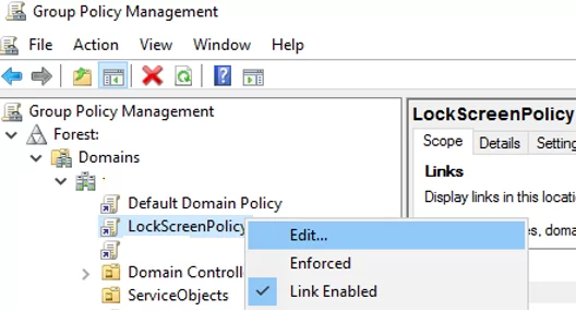 create new Group policy to lock Windows computer after inactivity