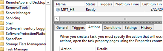 MRT_HB task in Task Sheduler to scan the computer for malware