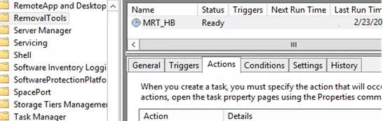 MRT_HB task in Task Sheduler to scan the computer for malware