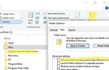 Show System Volume Information folder in Windows File Explorer