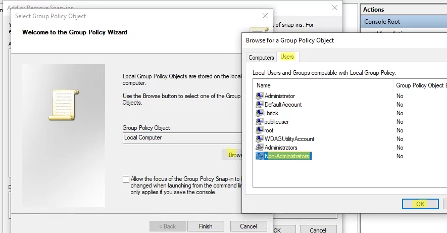 Apply Group Policy to All Users Except Administrator on Windows 10
