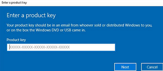 ChangePk.exe - enter a Windows 10 product key