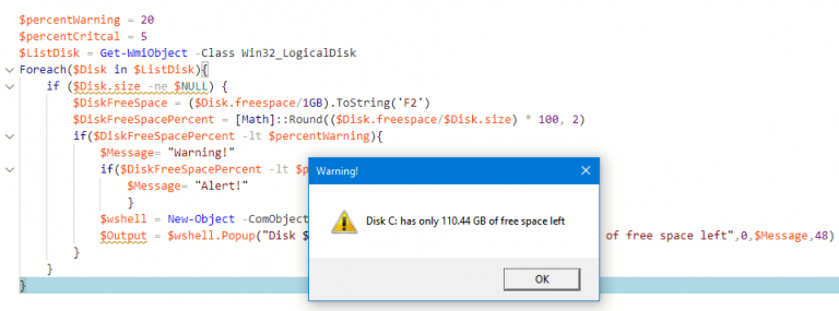 PowerShell: Check Free Disk Space and Disk Usage | Windows OS Hub