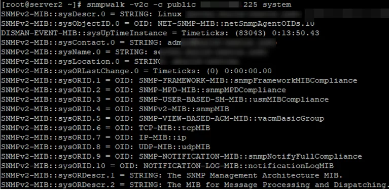 polling the snmp agent using the snmpwalk tool