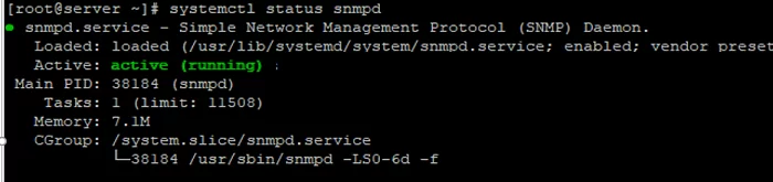 run the snmpd service on linux host
