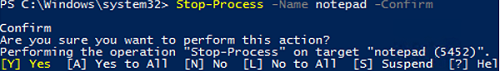 Stop-Process: how to confirm before stopping the process in PowerShell?