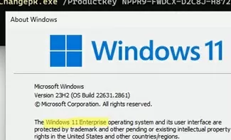 Windows upgraded to Enterprise