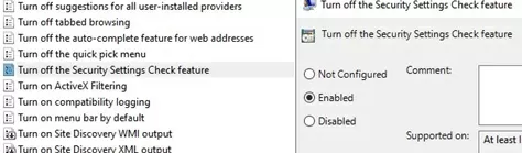 GPO: Turn off the Security Settings Check feature 