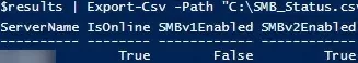 powershell script to query smb versions on domain computers