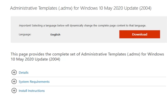 download administrative templates admx for windows 10