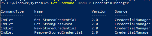 CredentialManager powershell module