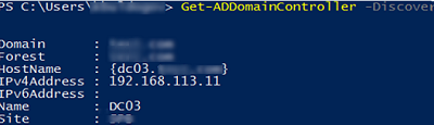 Get-ADDomainController - checking AD site
