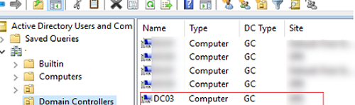 New domain controller in ADUC