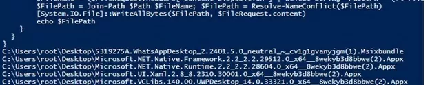 powershell script to download ms store offline appx/msix installers