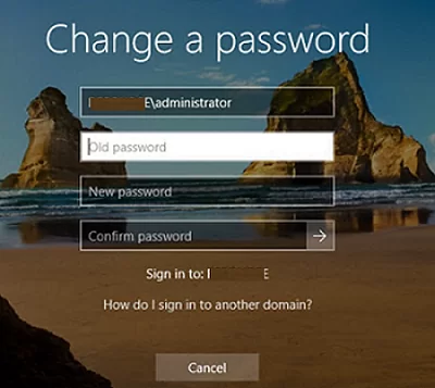 change user password in remote desktop 