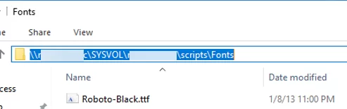 copy font files to share folder