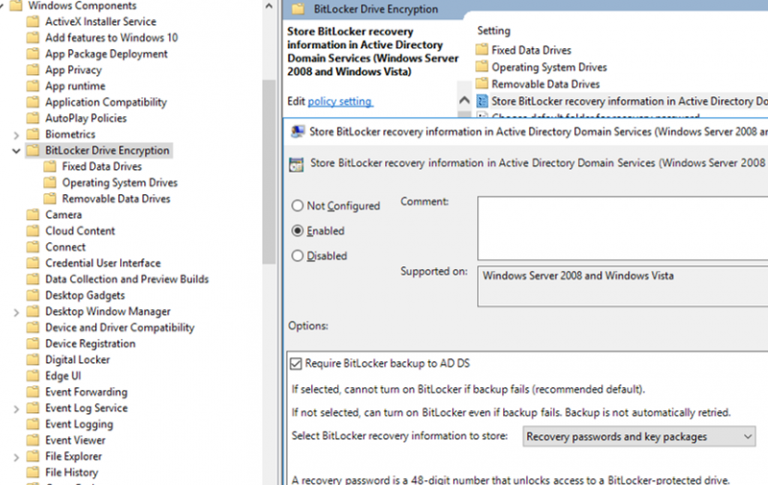 Storing Bitlocker Recovery Keys In Active Directory Windows Os Hub 7457