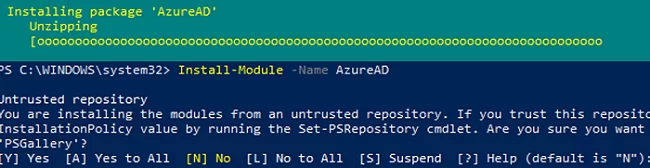 Installing AzureAD PowerShell module on Windows
