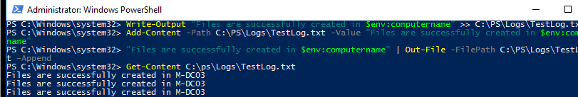 Log PowerShell output to a text file