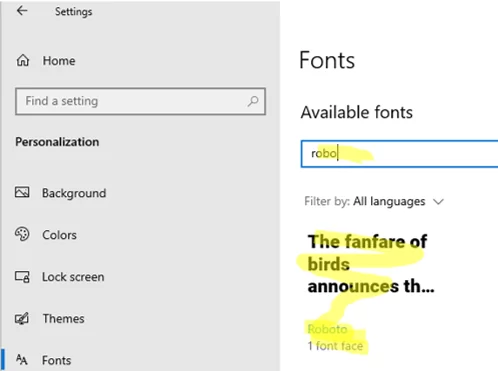 new font appeared in Windows 10 