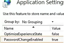 Remote desktop web access: PasswordChangeEnabled