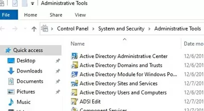 RSAT graphical snap-ins in Administrative tools of Control panel