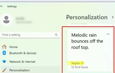 Segoe UI - default font in Windows 