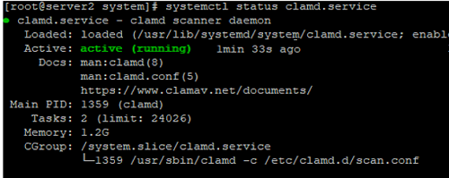 create clamd.service in linux centos/rhel
