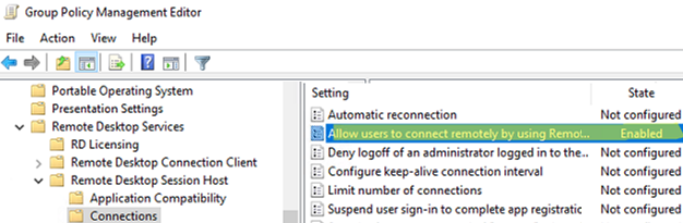 Group Policy entry to allow remote administration to domain computers