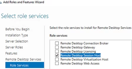 Remote Desktop Session Host (RDSH) role on Windows Server 2019