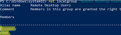 Remote Desktop Users group - granted the permissions to logon remotely over RDP