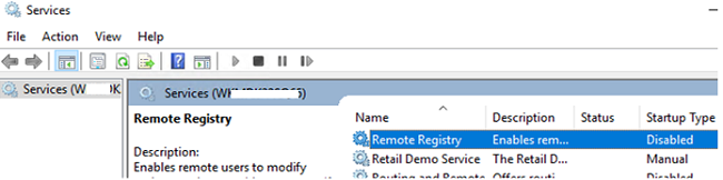 Remote Registry service 