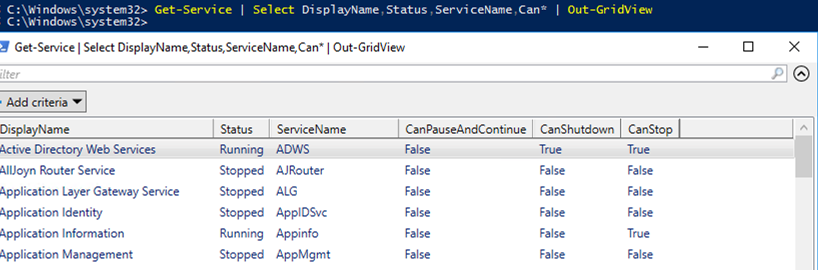 Using Out-GridView tables in PowerShell 