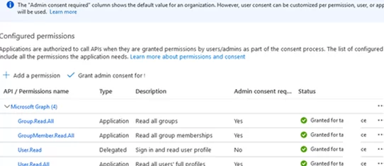 view assigned permissions for azure application