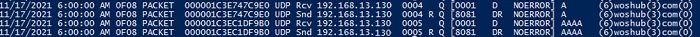 Windows Server DNS query log