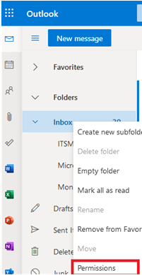 change folder permission settings in Outlook