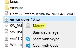 mount iso image in windows