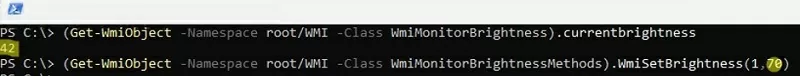 PowerShell: set screen brightness from cmd
