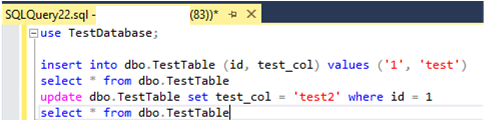 run the T-SQL query against database
