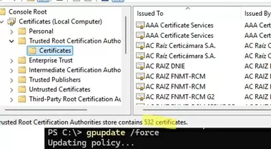 autoenroll certificates from ad to windows domian machines