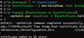 certutil publish root certificates in active directory