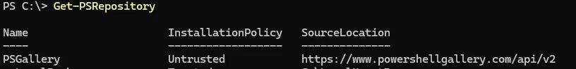default psgallery repository in windows