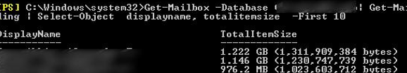 Exchange Top 10 Largest Mailboxes - PowerShell report