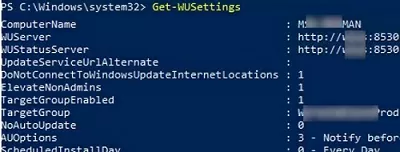 Get-WUSettings - list current Windows Update Setting on computer