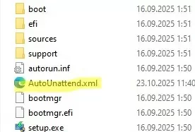 add autounattend.xml on windows 11 install media