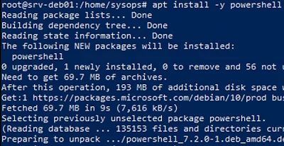 installing powershell core on debian linux