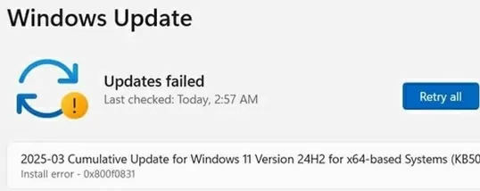 windows update error code