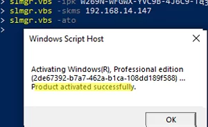 activate windows on KMS host